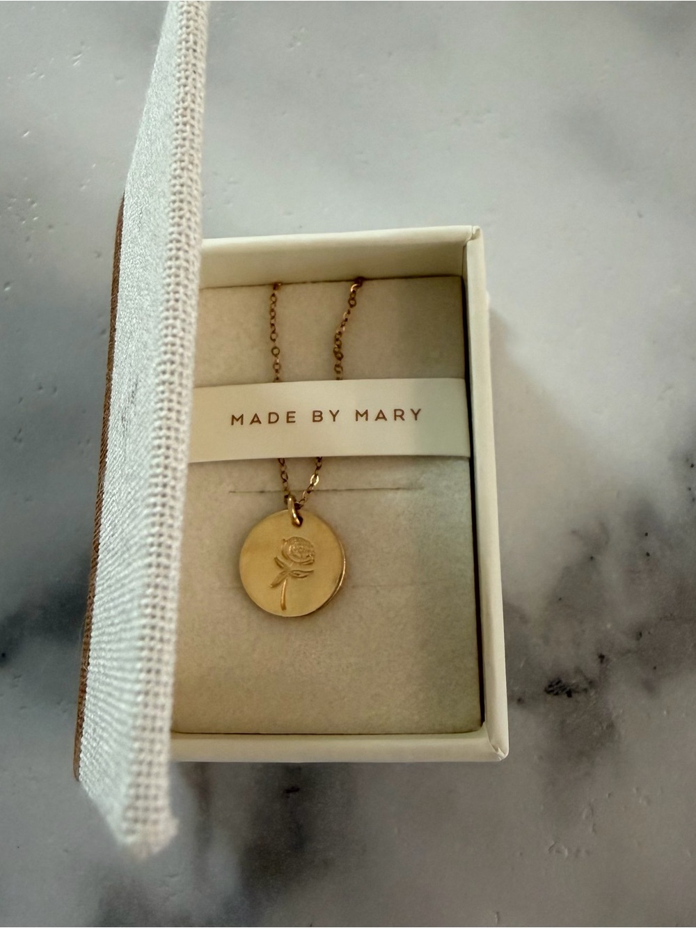 Made By Mary Gold Birth Flower Pendant Necklace